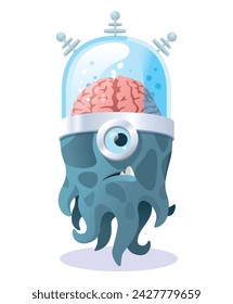 Illustration of a cute alien monster