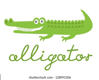 Illustration Of Cute Alligator Character