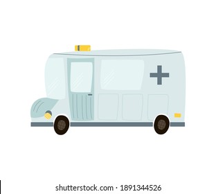 Illustration Cute Ambulance Car On White Stock Vector (Royalty Free ...