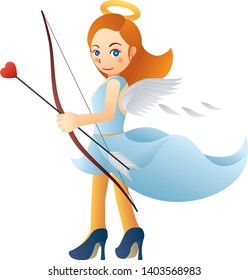 Illustration of a cute angel girl