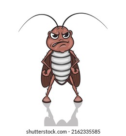 Illustration Cute Angry Cockroach Cartoon Stock Vector (Royalty Free ...