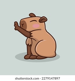 illustration of a cute animal capybara in cartoon style 