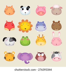 Illustration Of A Cute Animal Head