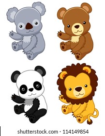 illustration of cute animal set vector