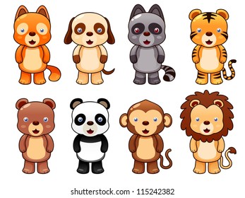 illustration of cute animal set vector