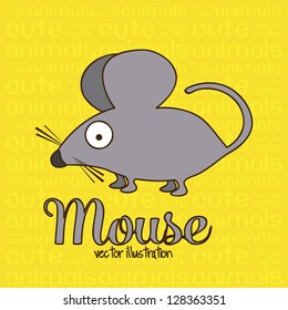 Illustration of Cute Animals. Mouse illustration. vector illustration