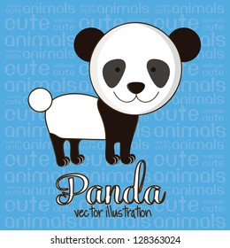 Illustration of Cute Animals. Panda illustration. vector illustration
