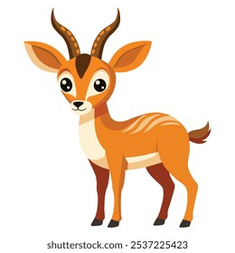 Illustration of Cute Antelope Isolated on white