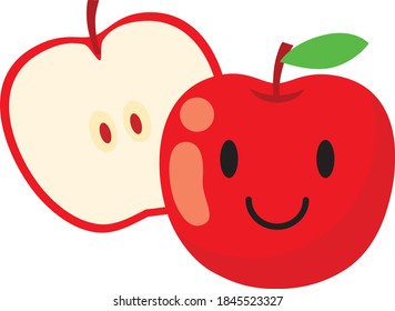 Illustration of a cute apple character