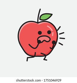 フラットデザインのかわいいリンゴのフルーツマスコットベクター画像キャラクターのイラスト のベクター画像素材 ロイヤリティフリー Shutterstock