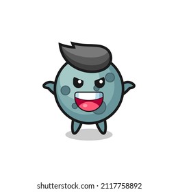 the illustration of cute asteroid doing scare gesture , cute style design for t shirt, sticker, logo element