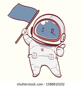 Illustration of a cute astronaut