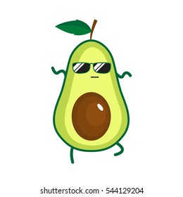 Illustration of cute avocado. Vector illustration