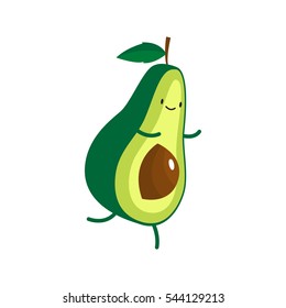 Illustration of cute avocado. Vector illustration