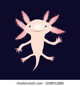 An illustration of a cute axolotl