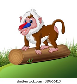 illustration of Cute baboon cartoon