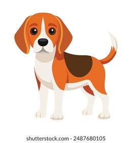 Illustration of  Cute Baby Beagle Dog Isolated