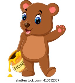 illustration of cute baby bear cartoon