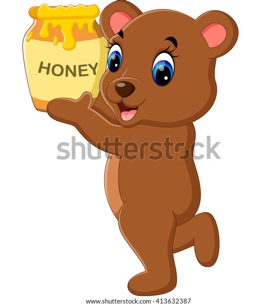 Illustration Cute Baby Bear Cartoon Stock Vector Royalty Free