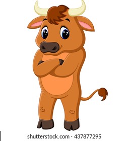 Illustration Of Cute Baby Bull Cartoon