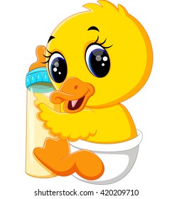 illustration of Cute baby duck cartoon