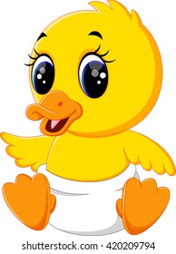 illustration of Cute baby duck cartoon