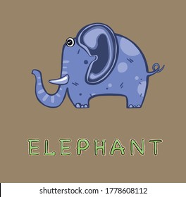 Illustration of a cute baby elephant 