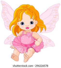 Illustration of cute baby fairy 