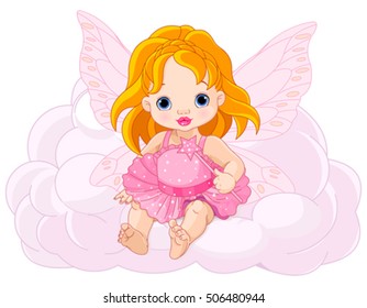 Illustration of cute baby fairy 