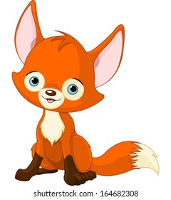 Illustration of cute baby fox