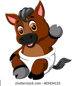 illustration of Cute baby horse cartoon