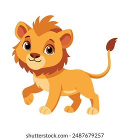 Illustration of Cute baby lion Isolated 