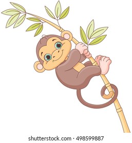 Illustration of cute baby monkey