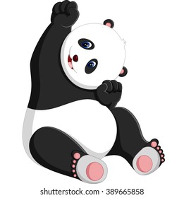 illustration of cute baby panda cartoon