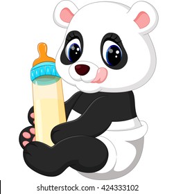 Illustration Of Cute Baby Panda Cartoon