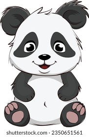 illustration of Cute baby panda sitting