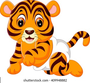 illustration of cute baby tiger