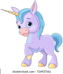 Illustration of cute baby unicorn 