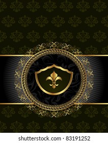 Illustration cute background with heraldic element - vector