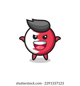 the illustration of cute bahrain flag badge doing scare gesture , cute style design for t shirt, sticker, logo element