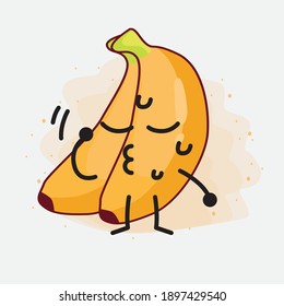 An illustration of cute banana fruit vector character