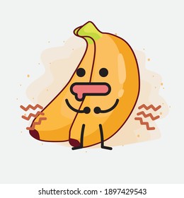 Ilustración del lindo personaje vectorial de la fruta bananera