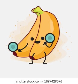 Ilustración del lindo personaje vectorial de la fruta bananera