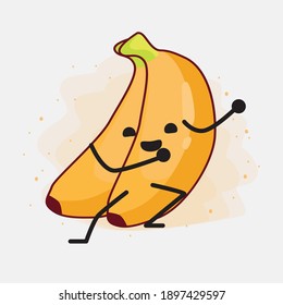 Ilustración del lindo personaje vectorial de la fruta bananera