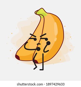 An illustration of cute banana fruit vector character