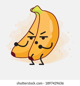 An illustration of cute banana fruit vector character