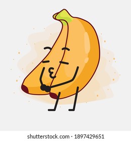 Ilustración del lindo personaje vectorial de la fruta bananera