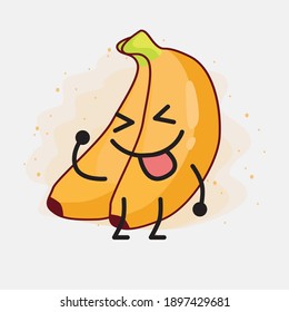 Ilustración del lindo personaje vectorial de la fruta bananera