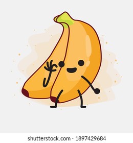 An illustration of cute banana fruit vector character