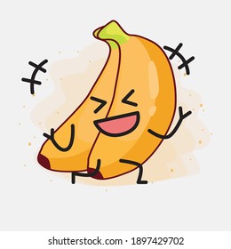 Ilustración del lindo personaje vectorial de la fruta bananera